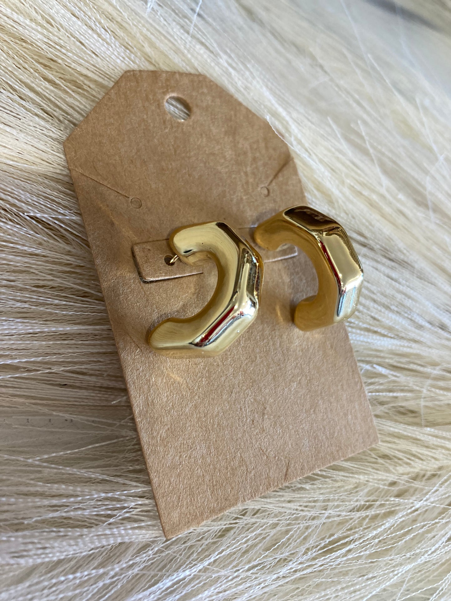 Cornered Gold Hoop Earrings