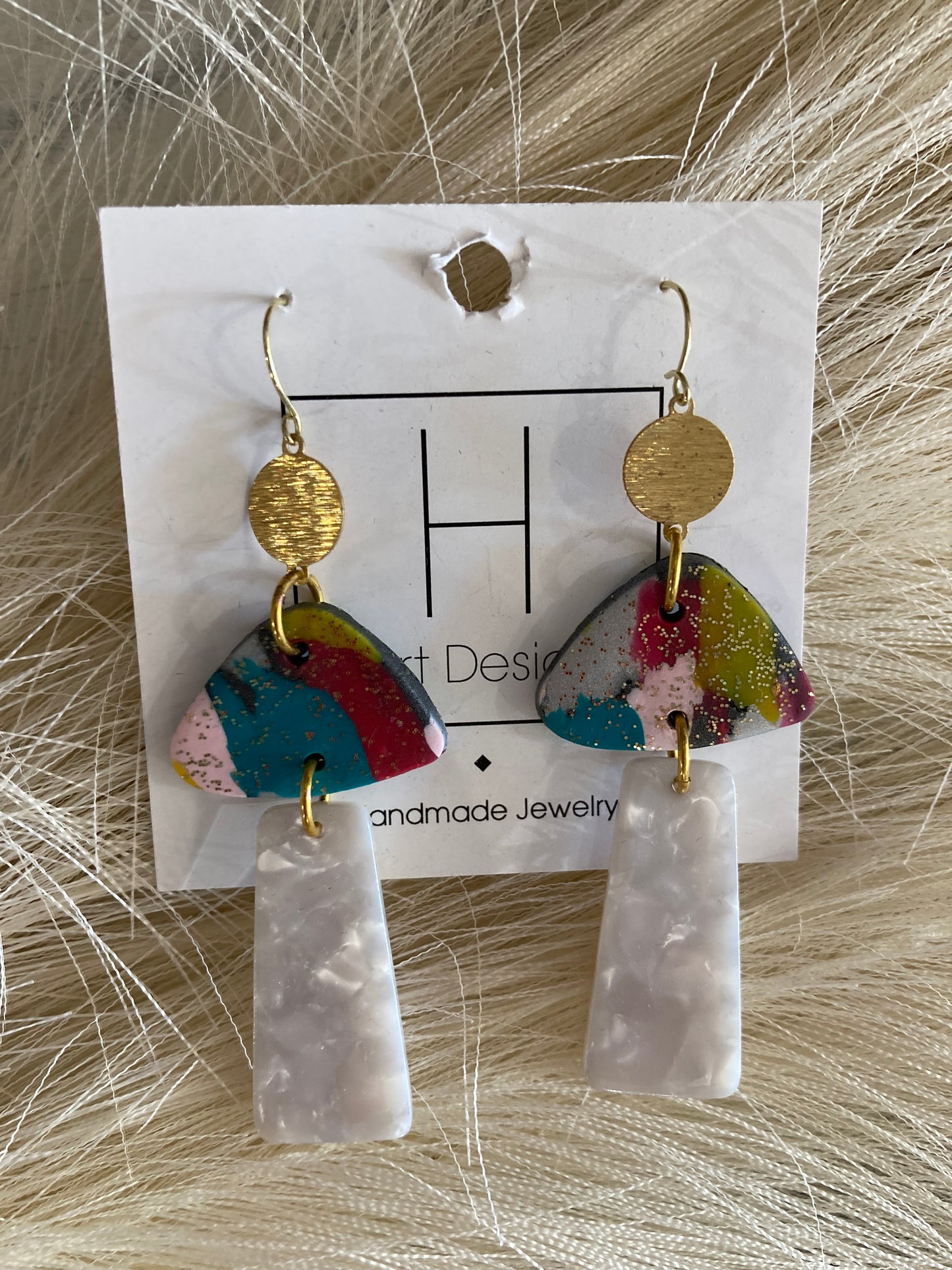 Shimmered Abstract Multicolor Dangles