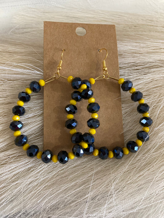 Shimmer Mustard Beaded Earrings