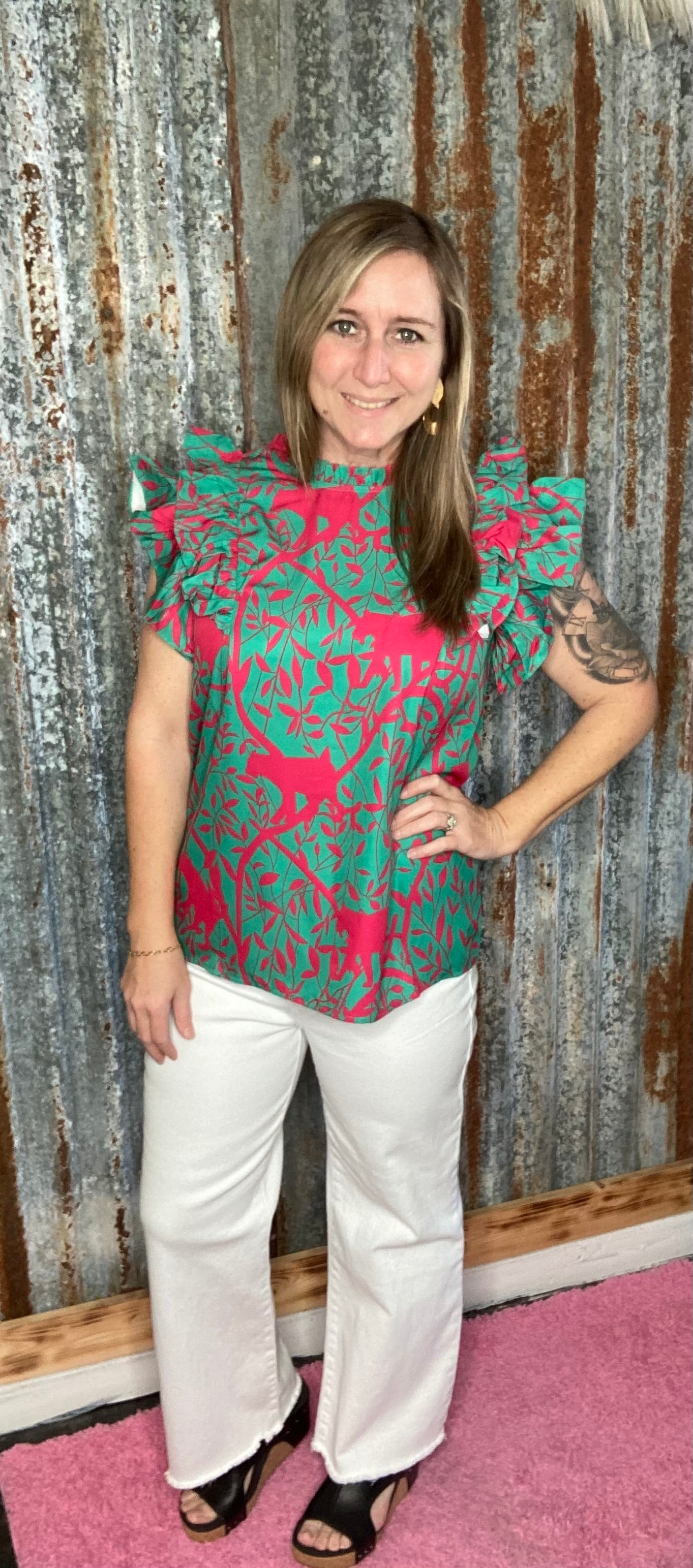 Leopard leaves Top