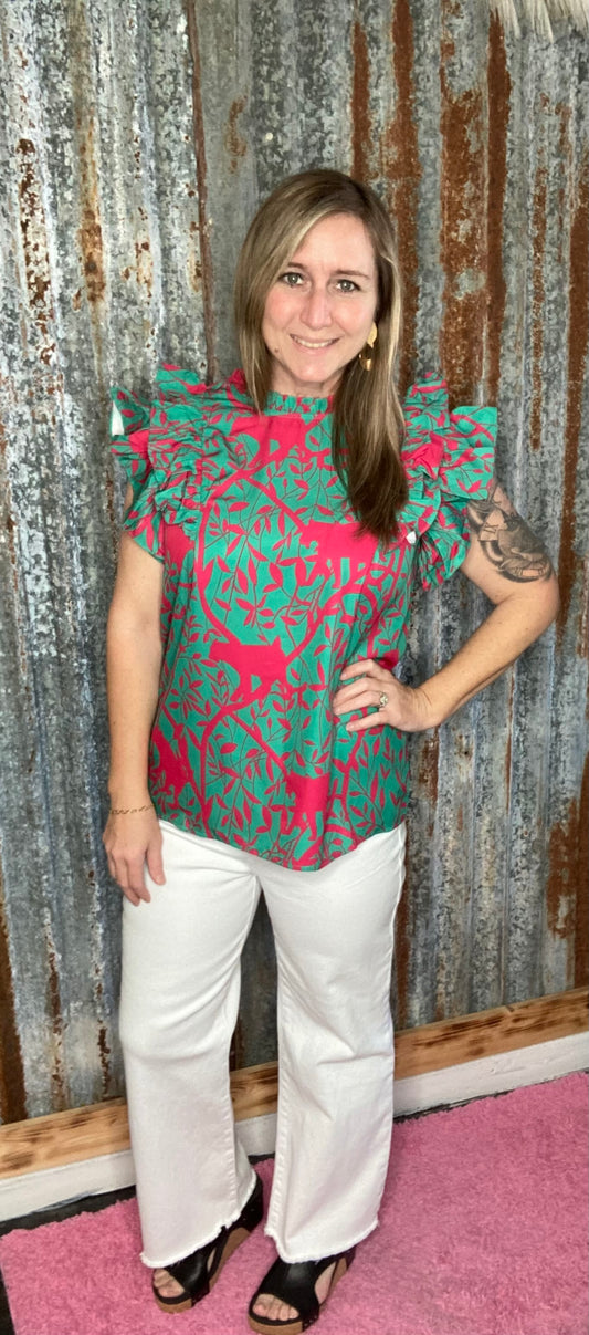 Leopard leaves Top