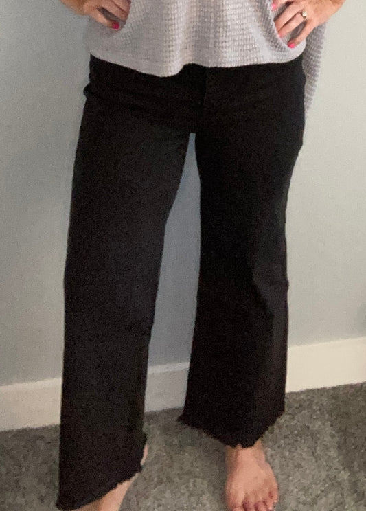 Zenana Black Hem Pants