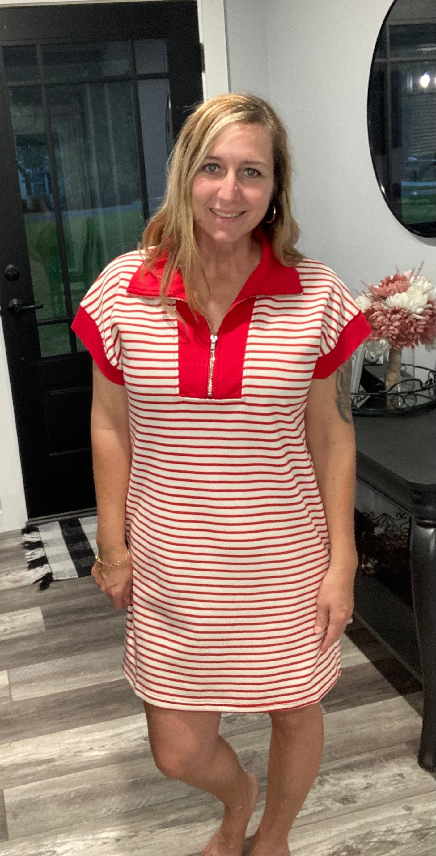 Red Striped Dress