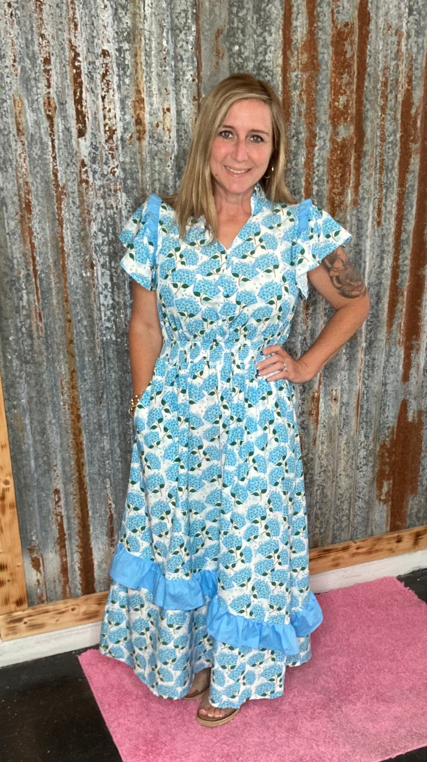 Blue Hydrangea Dress
