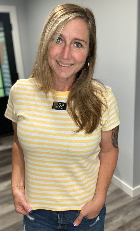 Lulu Mac Yellow striped Tee