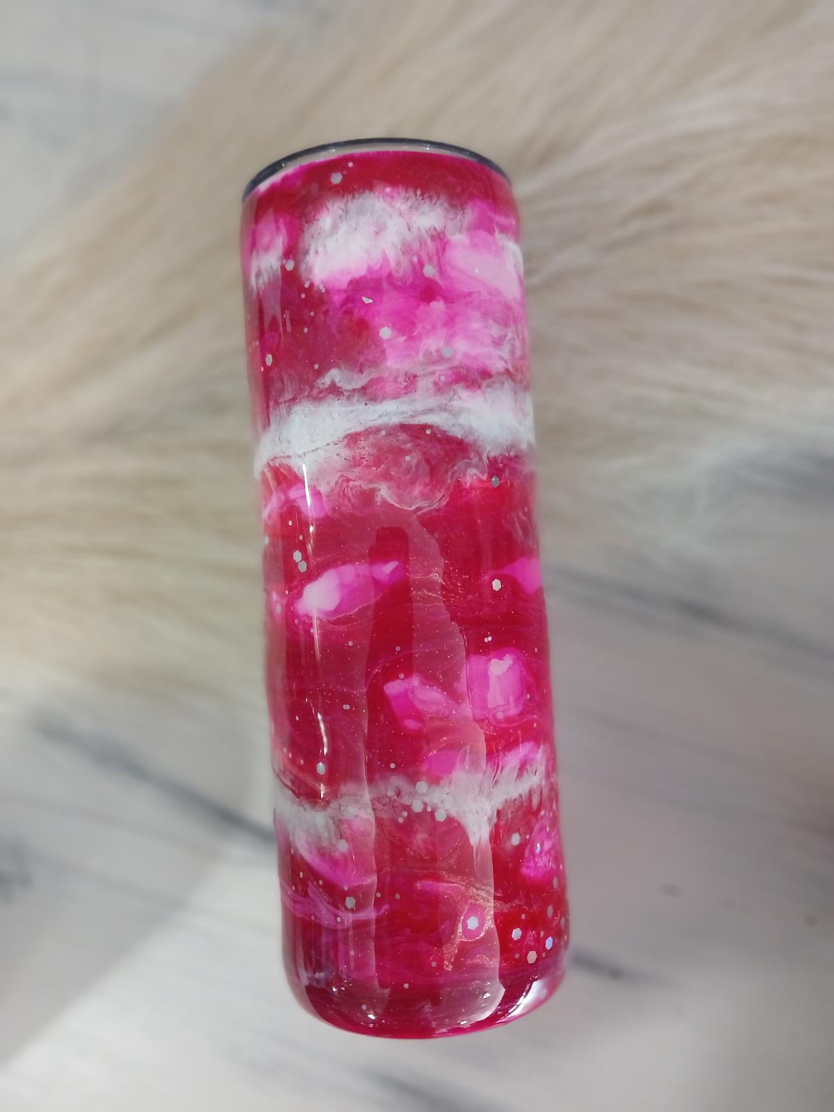 Pink Bubblegum Swirl Marbled Tumbler