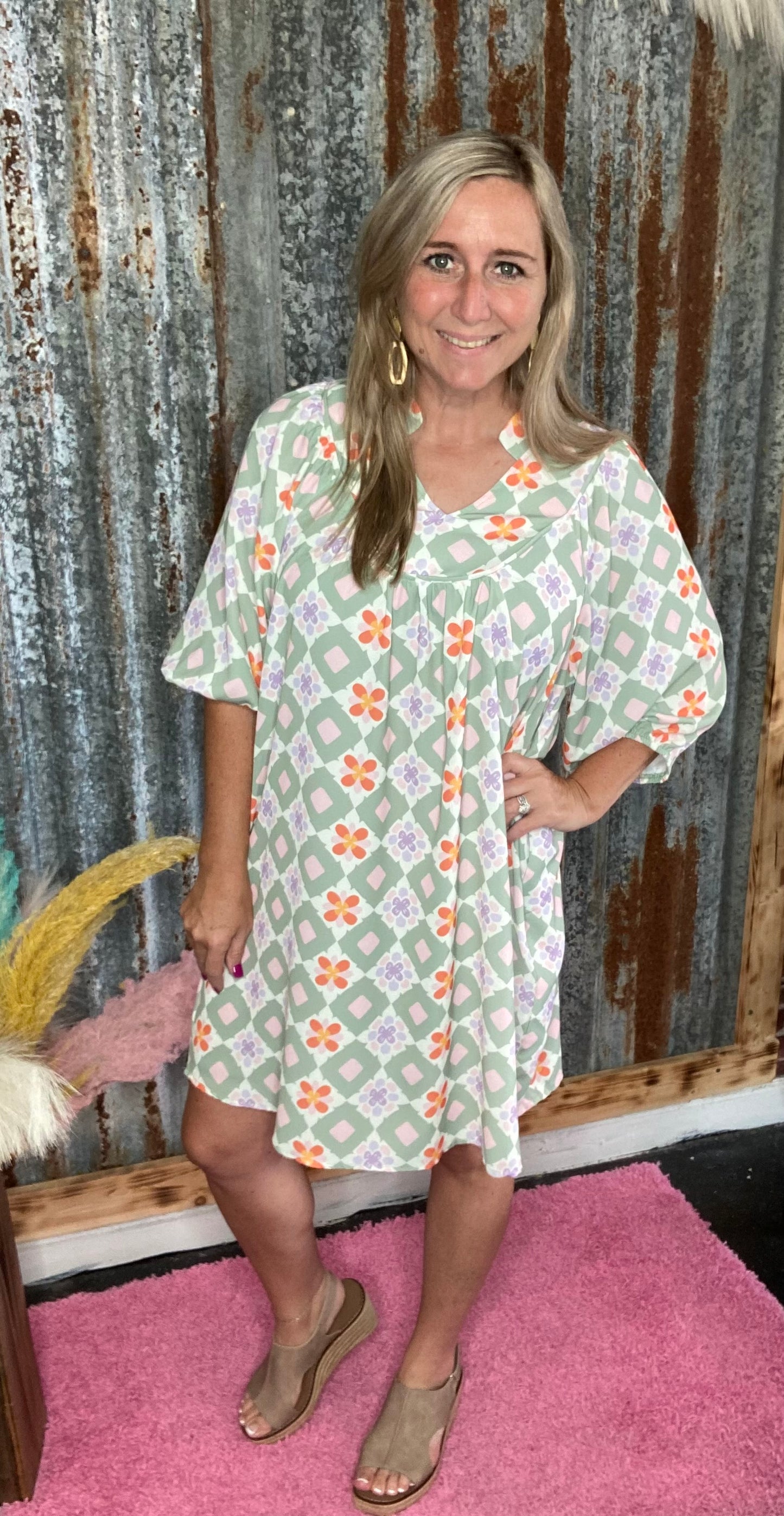 Geo Floral Dress