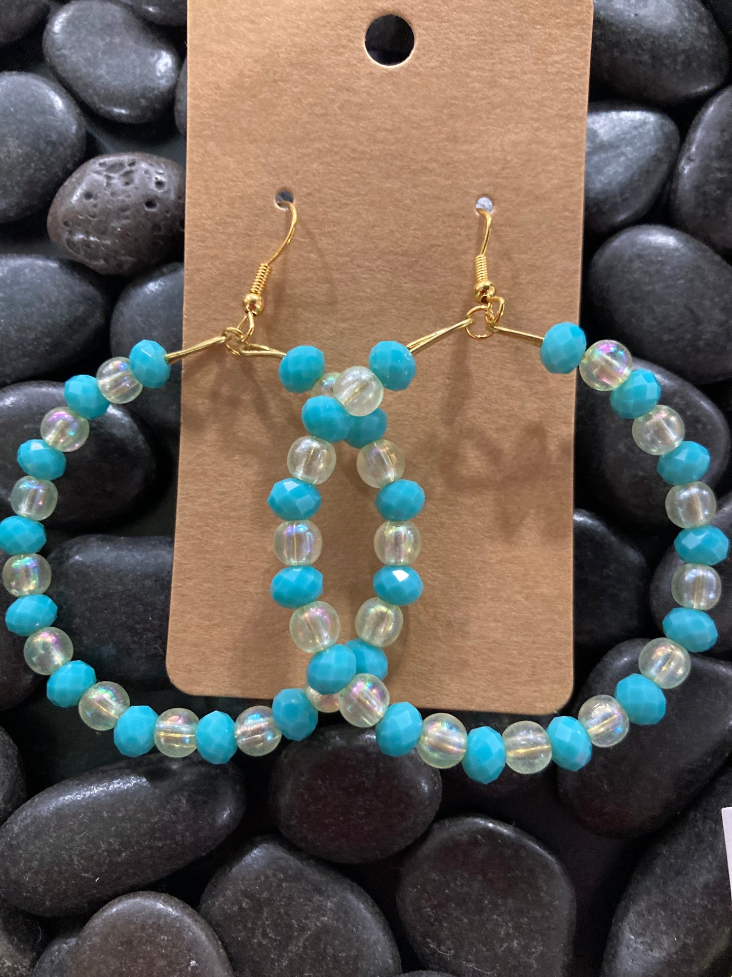 Turquoise Sun Beaded Earrings