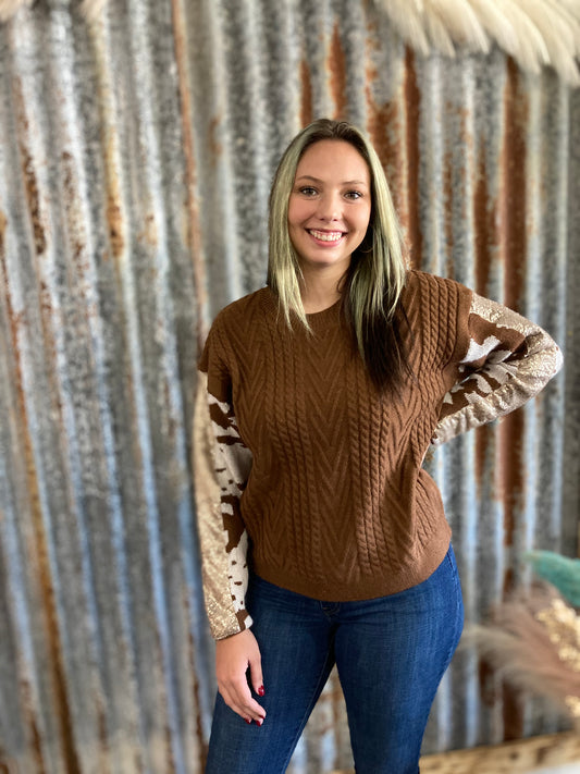 Festive Fawn Brown Sweater