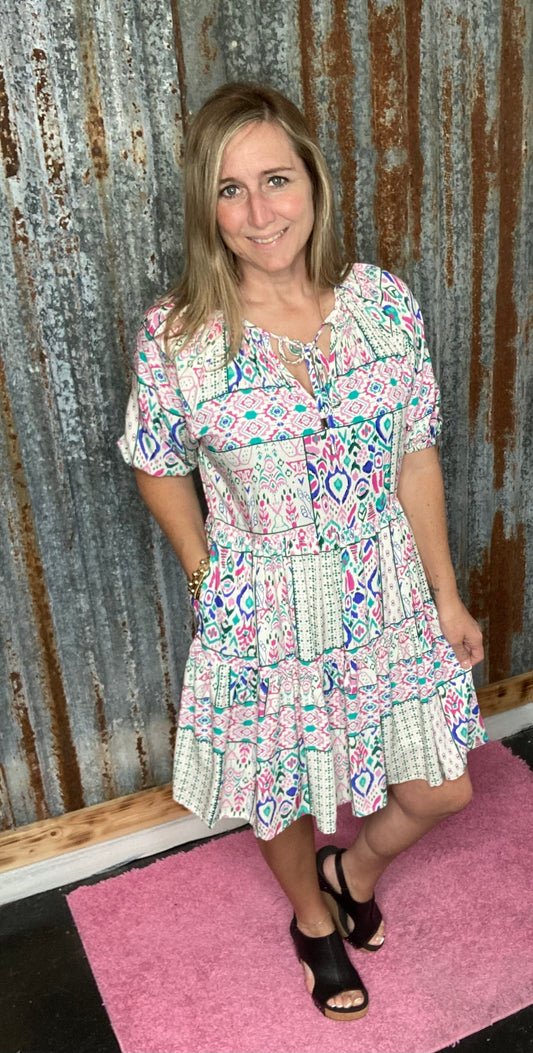 Printed Mini Dress