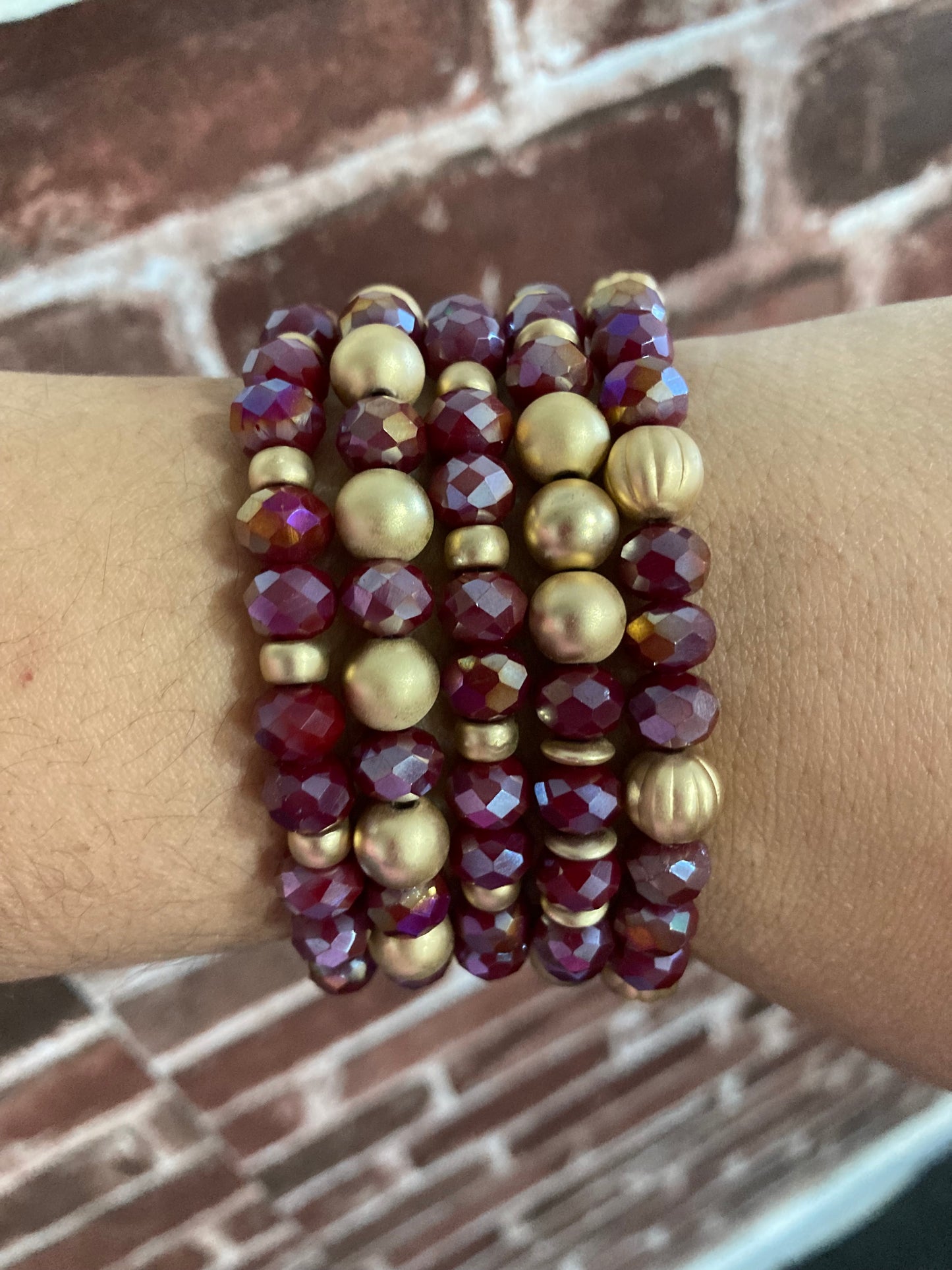 Bronzed Raspberry Sparkle Bracelets