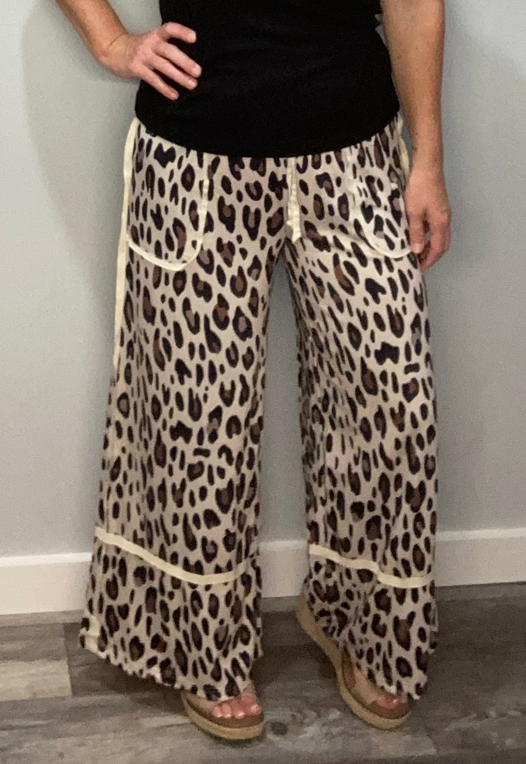 Khaki Leopard Pants