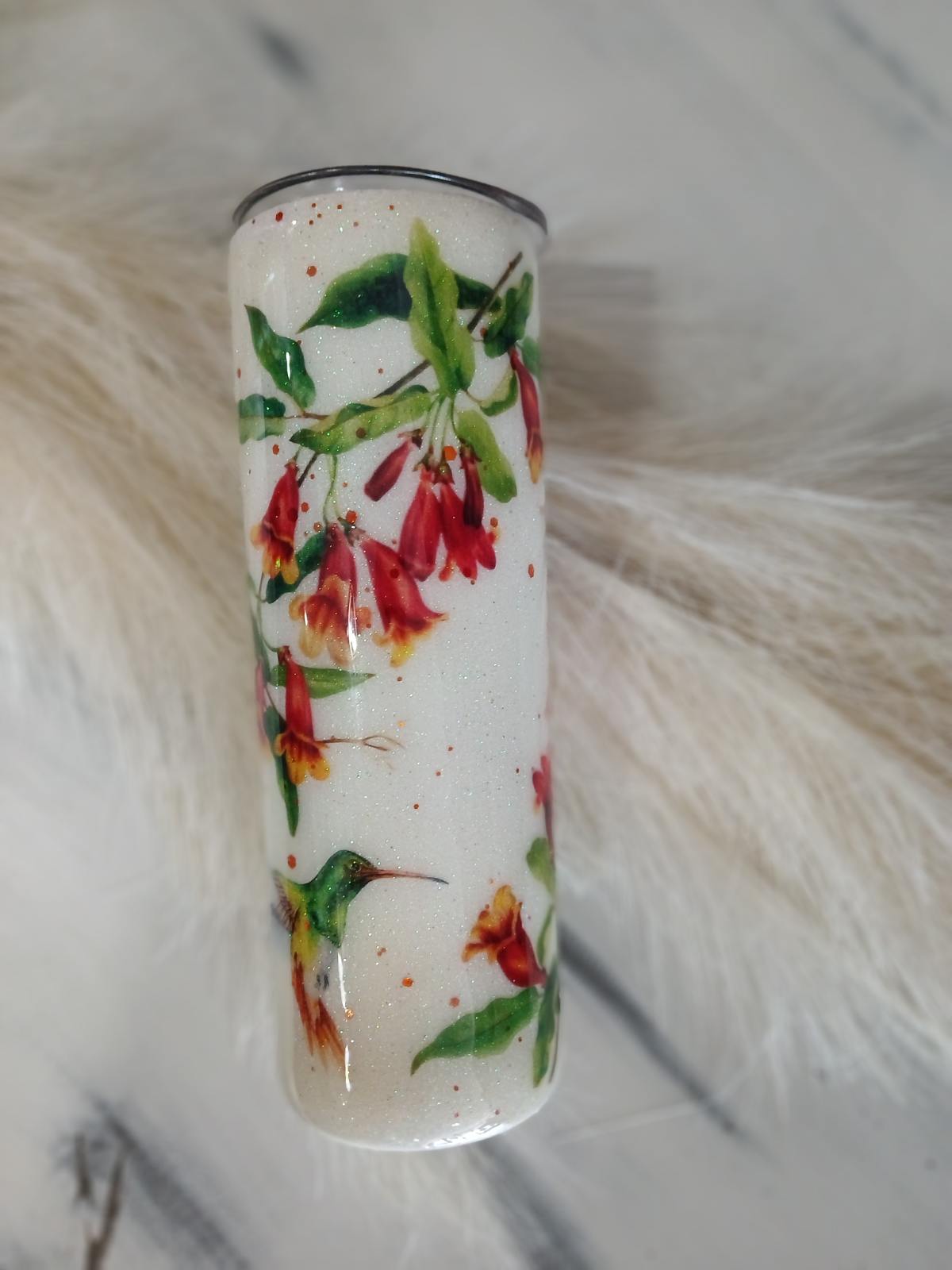 Floral Hummingbird Tumbler