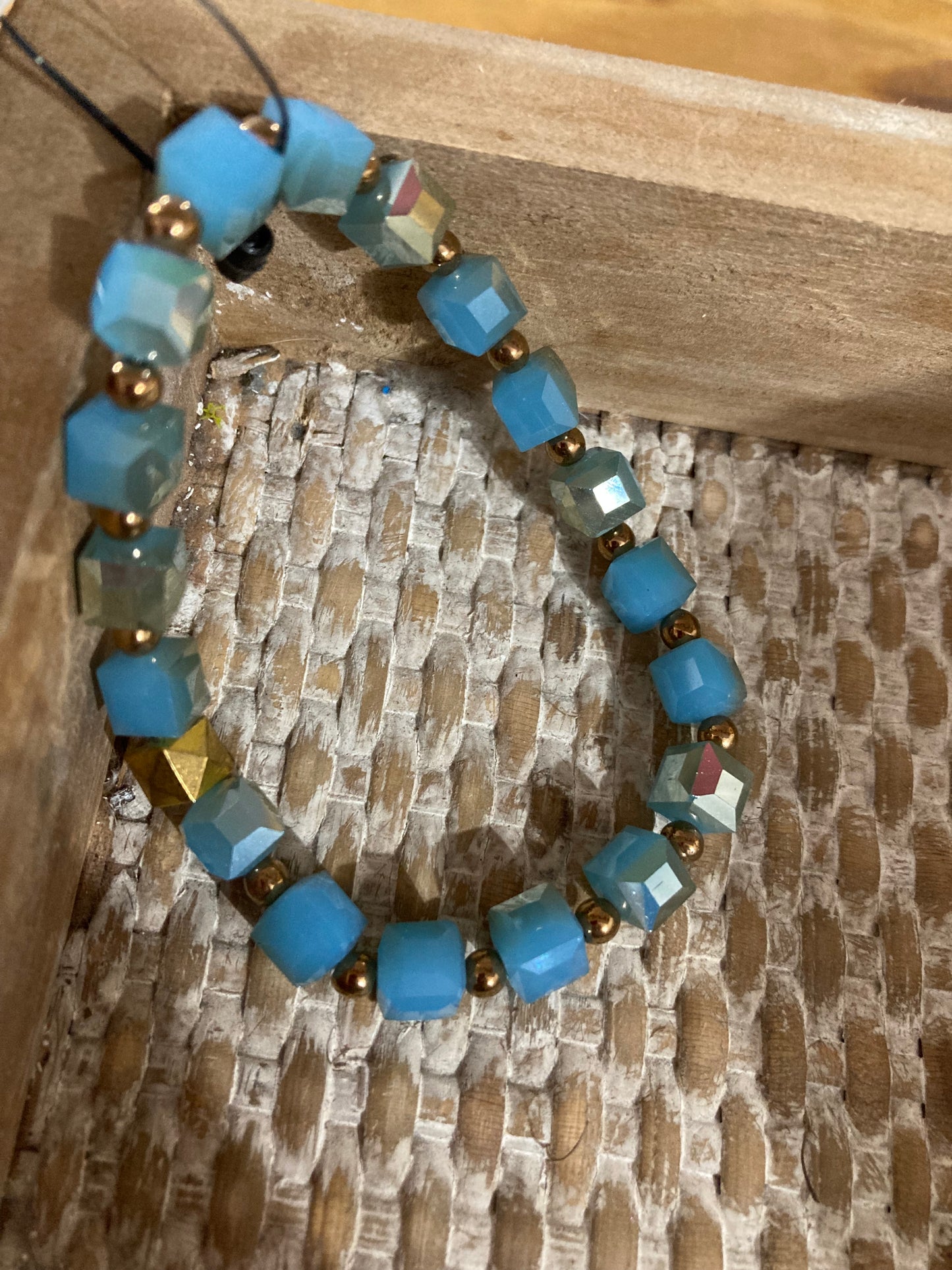 Tealed Blue Beaded Bracelet