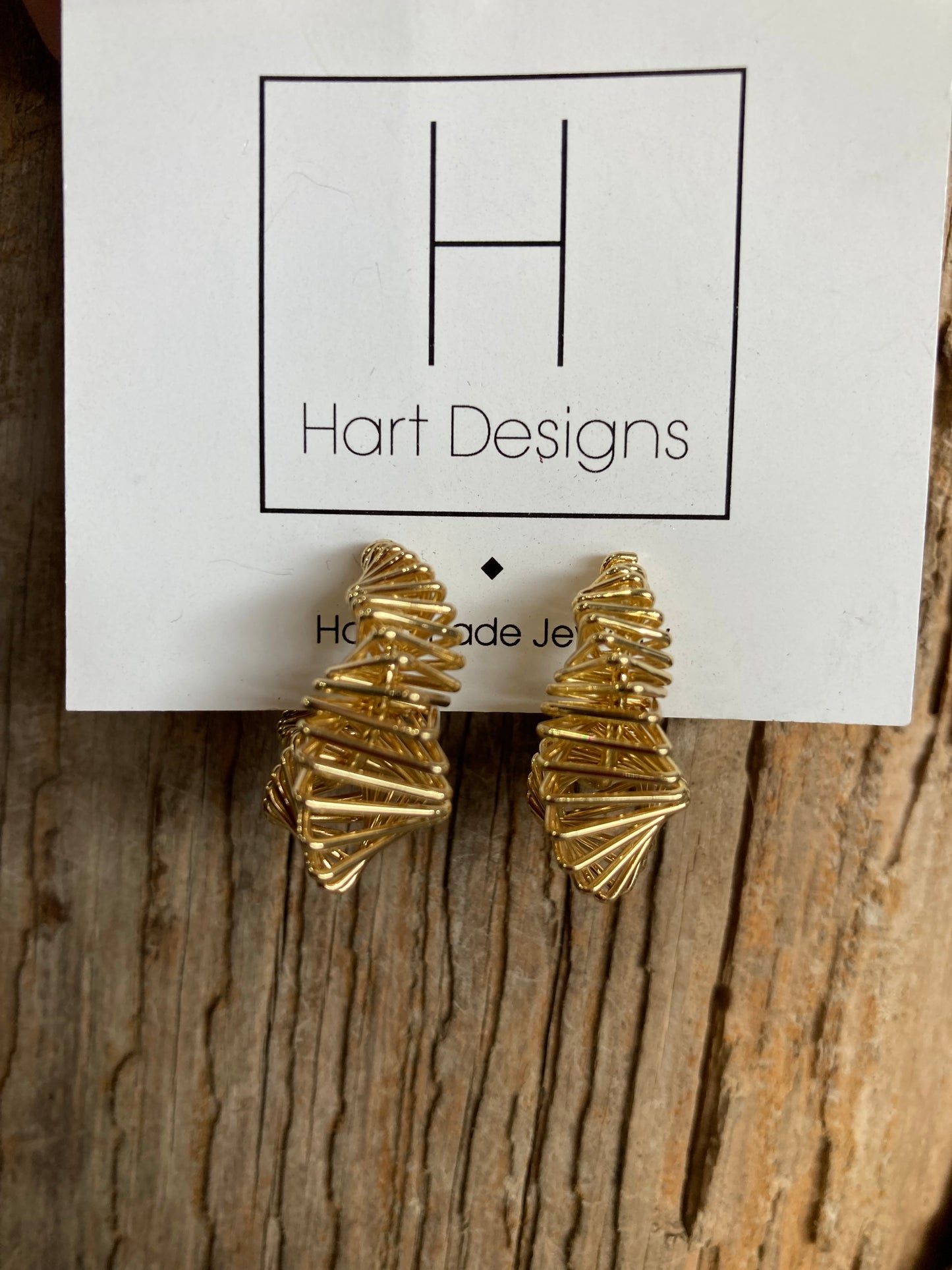 Squared Coiled Gold Hoops