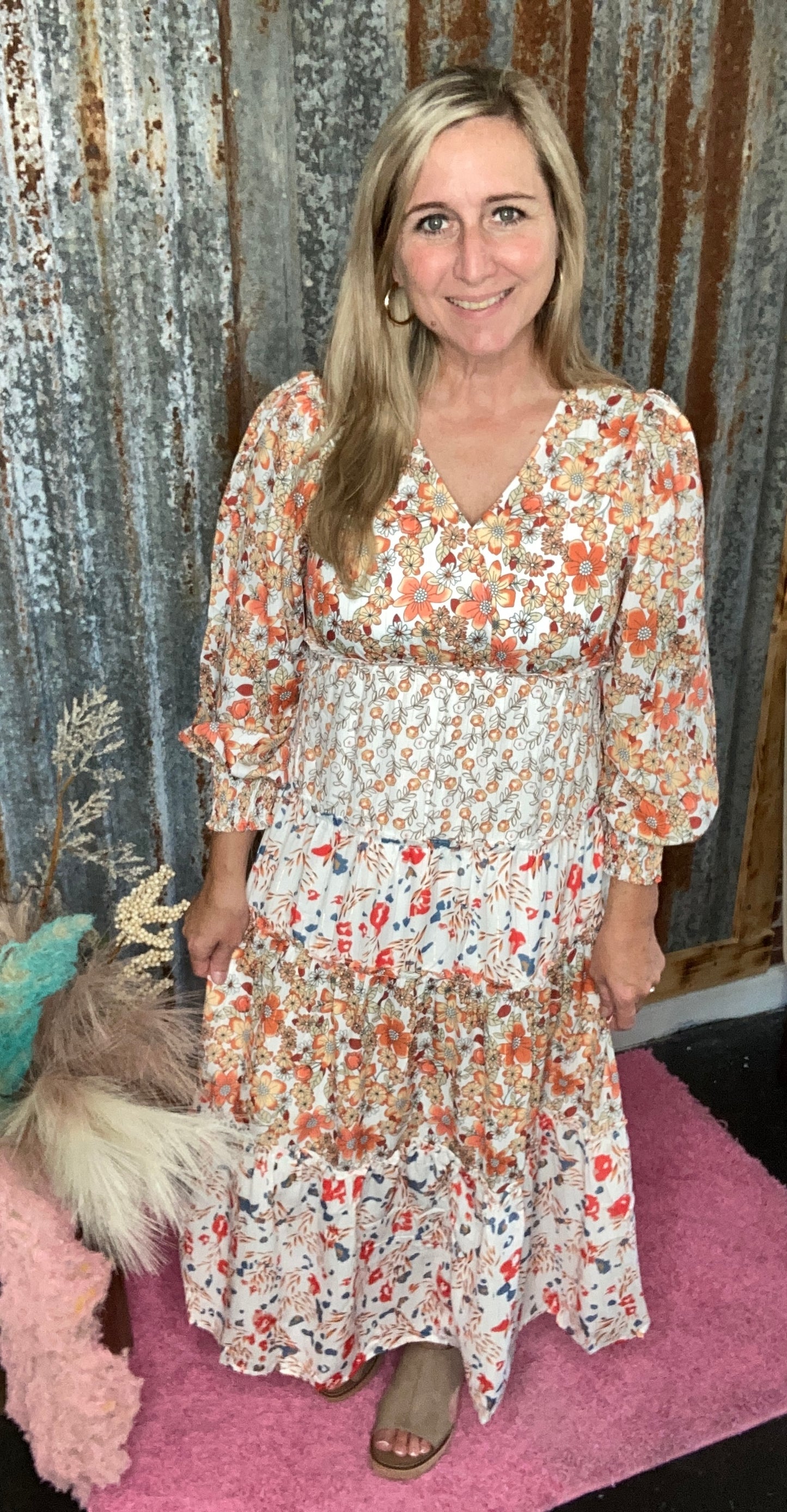 Khaki Floral Dress