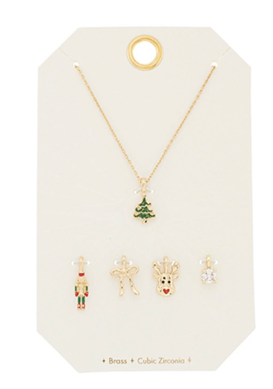 Christmas Theme Multi Charm Necklace Set