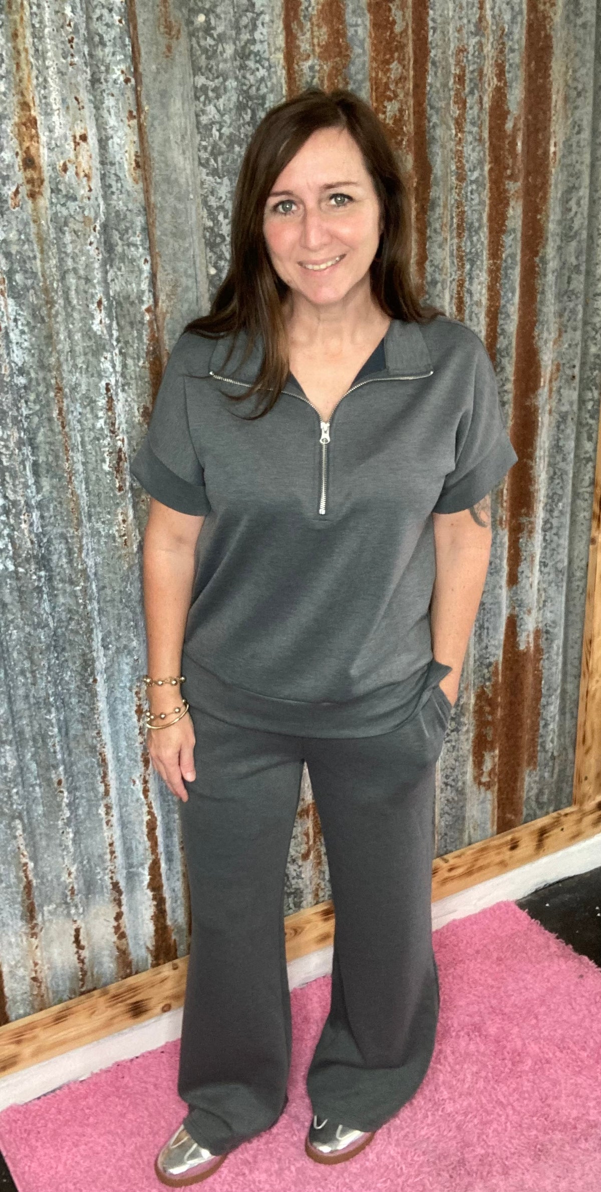 Charcoal Scuba Half Zip Set