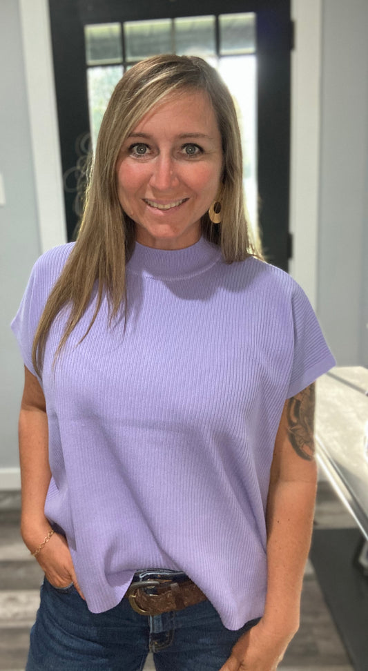 Lavender Mock Neck Sweater
