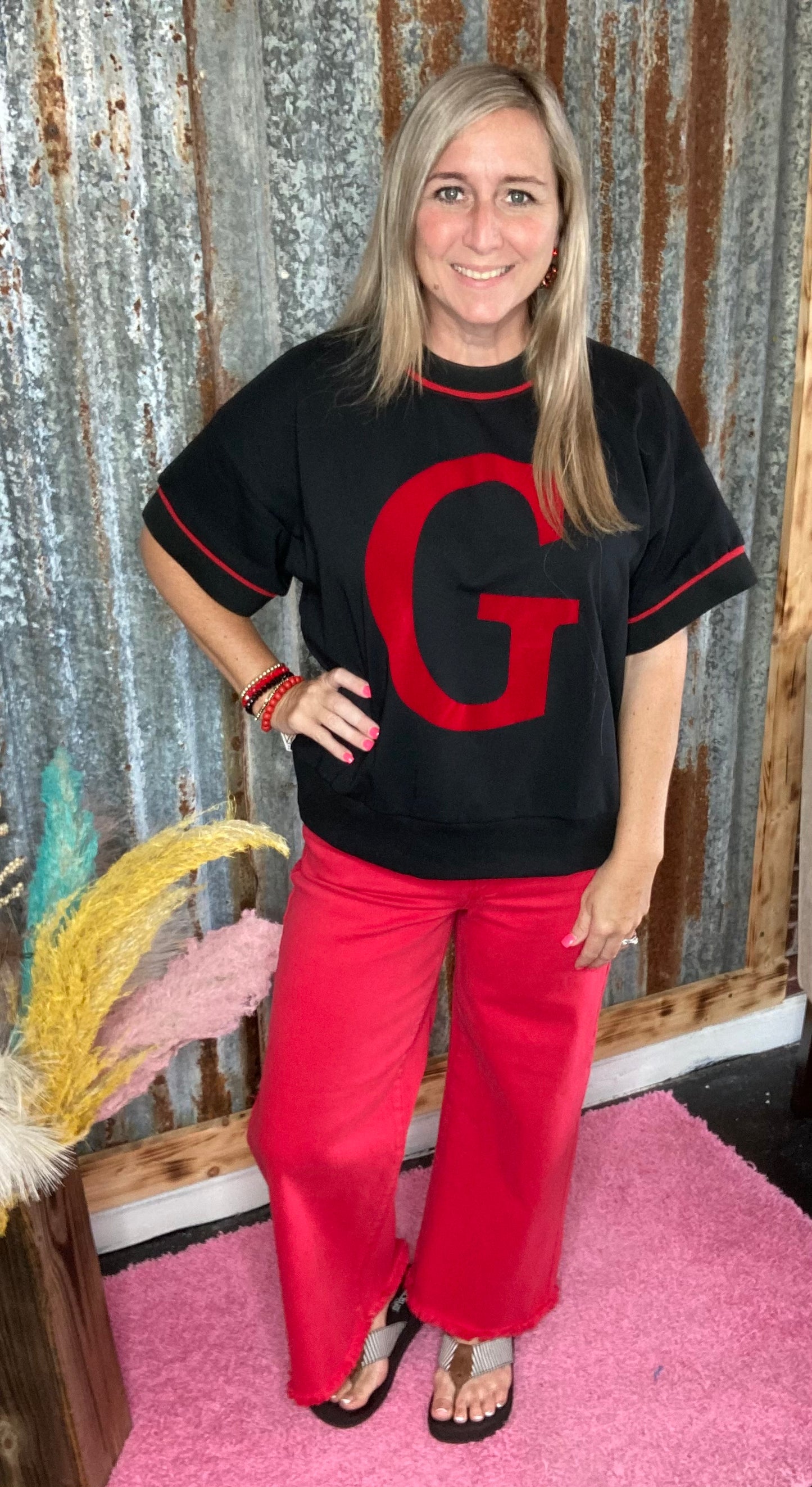 Boxy Short Sleeve G Sweater
