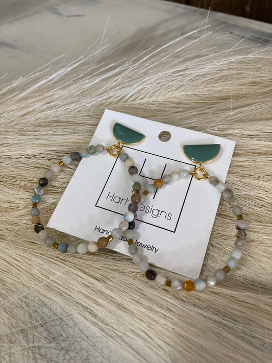 Dusty Stoned Beaded Earrings