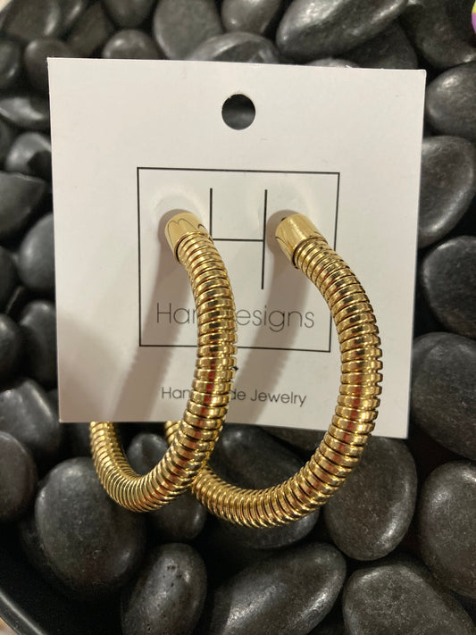 Gold Coiled Hoops