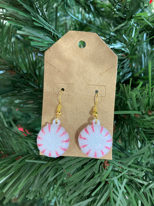 Peppermint Round Dangles