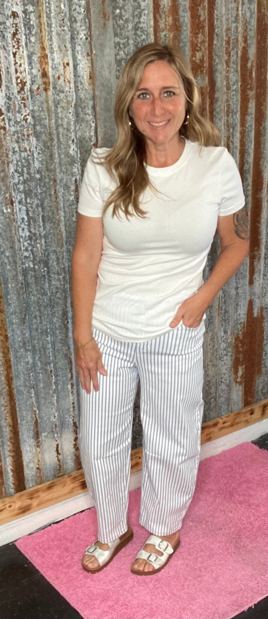 Sky Blue Barrel Jeans