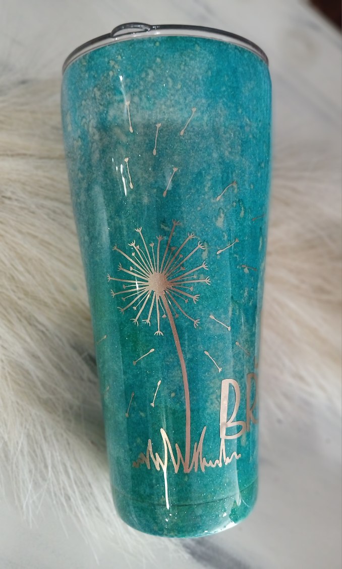 Teal Just Breathe Tumbler