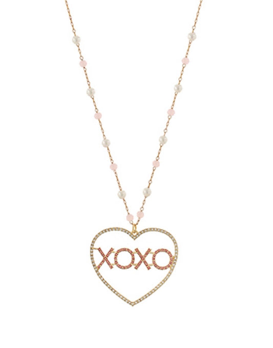 Stone Letter XOXO Necklace