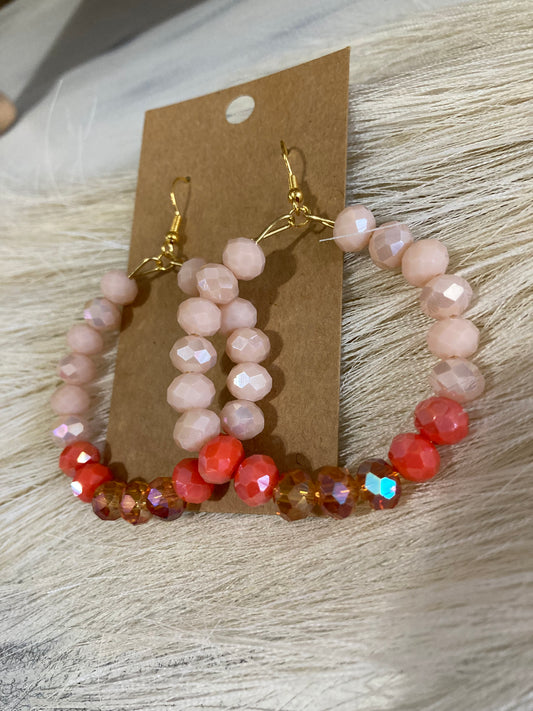 Creamed Blush Beaded Earrings