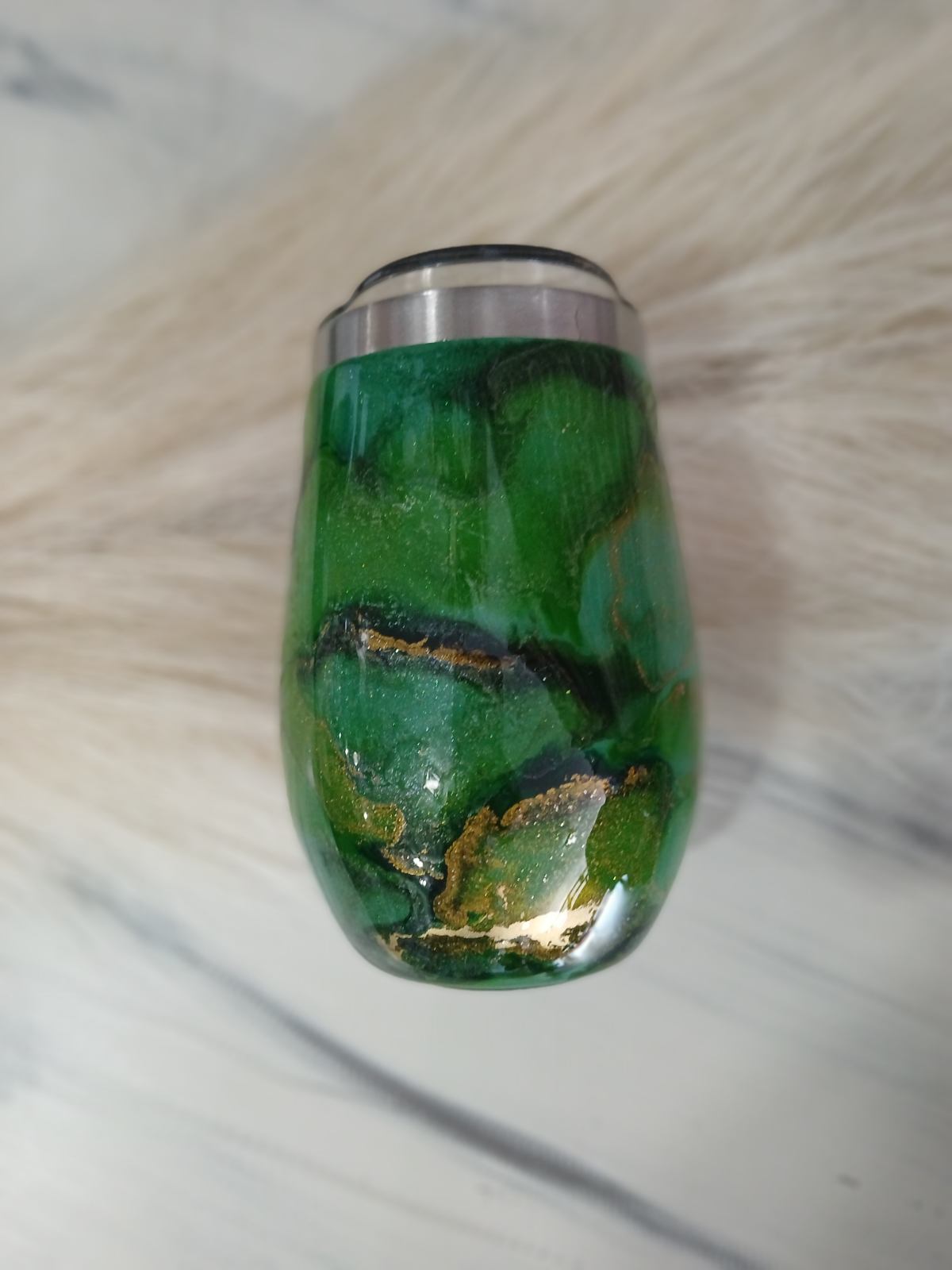 Green Shelled Marble Tumbler