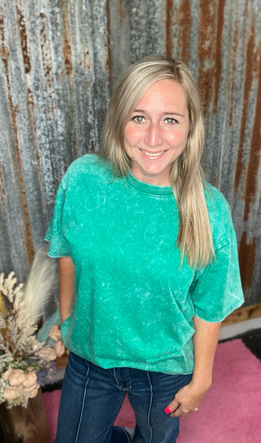 Kelly Green Washed Shirt