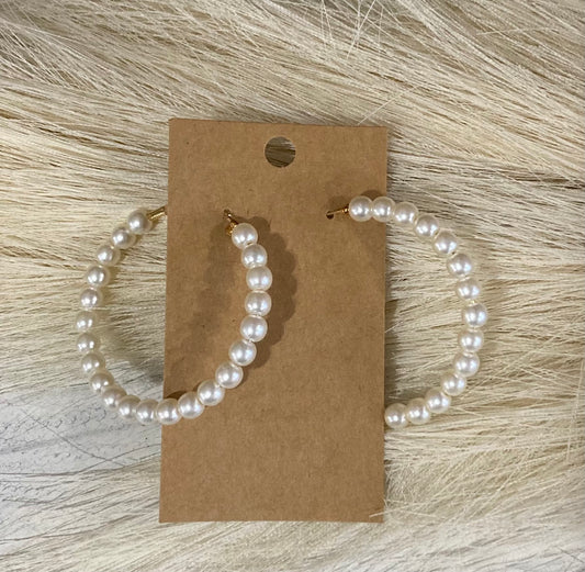 Pearled Round Hoops