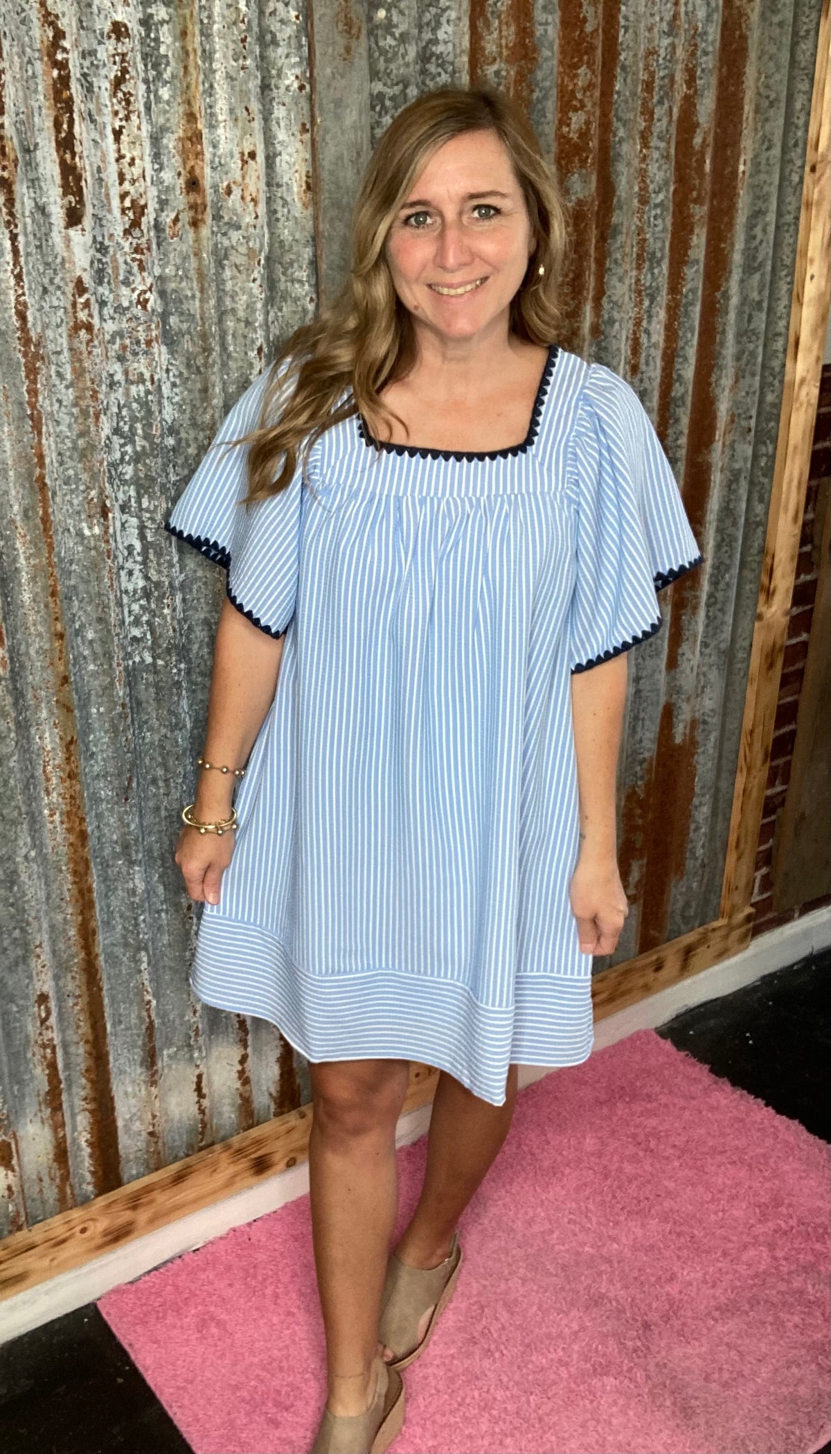 Blue Striped Dress