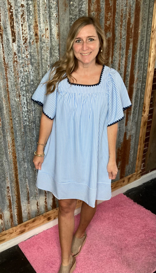 Blue Striped Dress