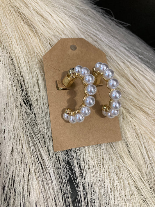 Pearl Hoop Earrings
