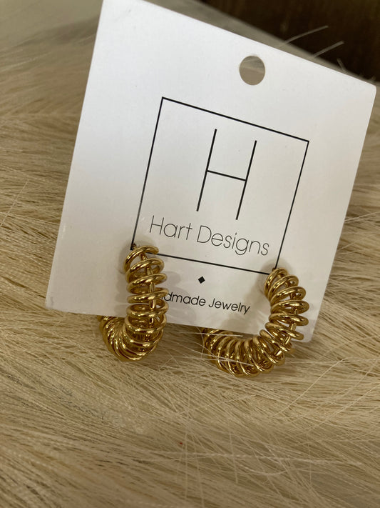 Coiled Gold Swirl Hoops