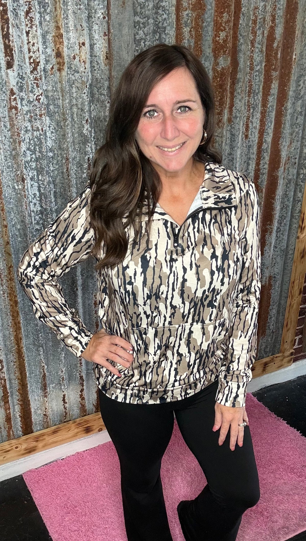Brown Camo Pullover