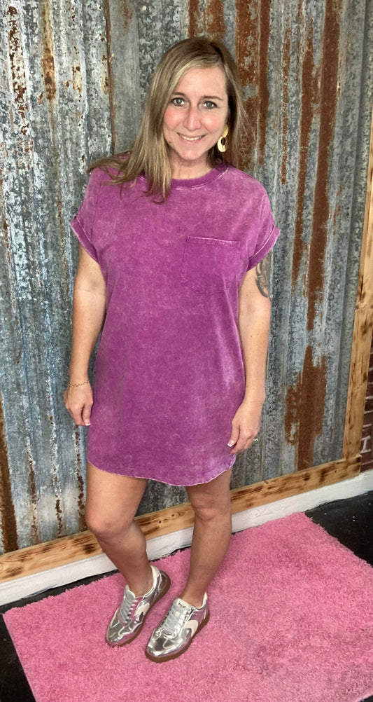 Lt. Plum Cotton T-Shirt Dress