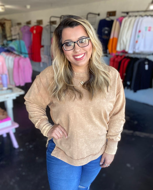 Dark Brush Exposed Seam Sweatshirt