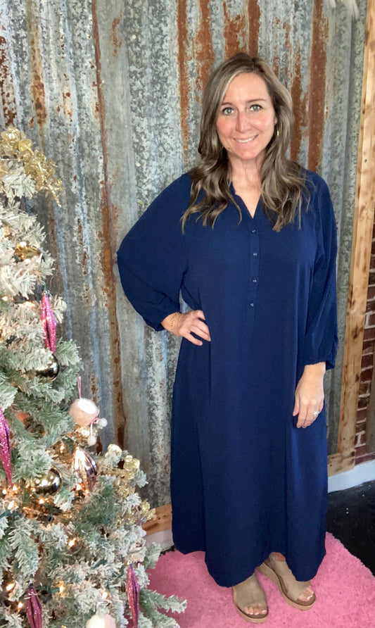Navy Midi Dress