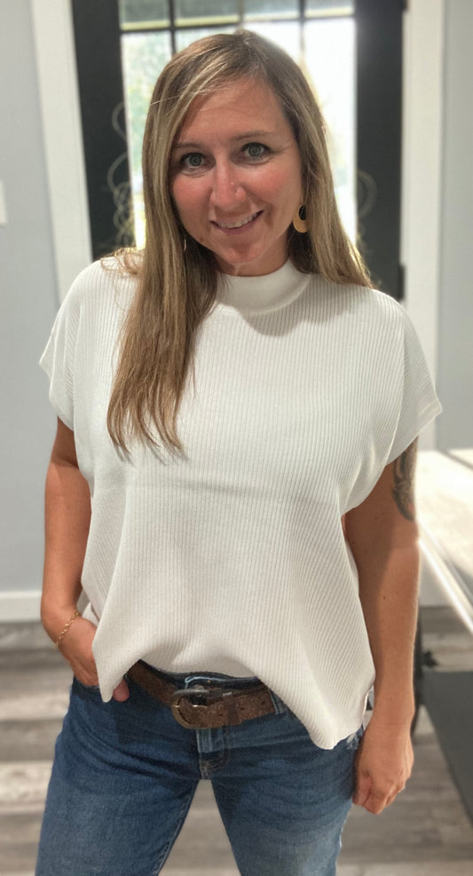 Ivory Mock Neck Sweater
