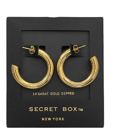 Gold 25mm Thick Open Hoops
