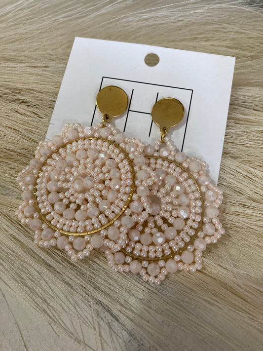 Blush Pink Beaded Earrings