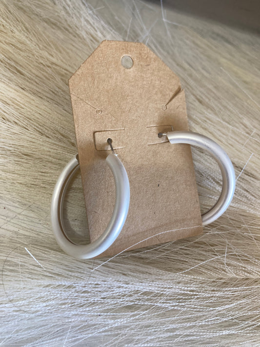 Silver Hollow Hoops
