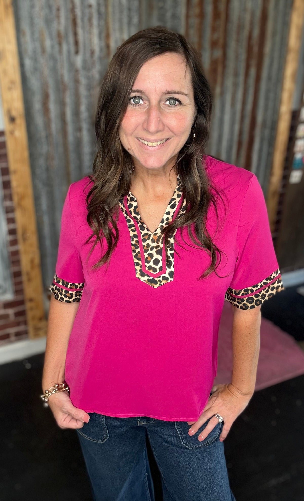 Violet Leopard Top