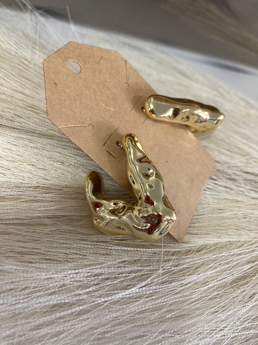 Hammered Gold Abstract Earrings
