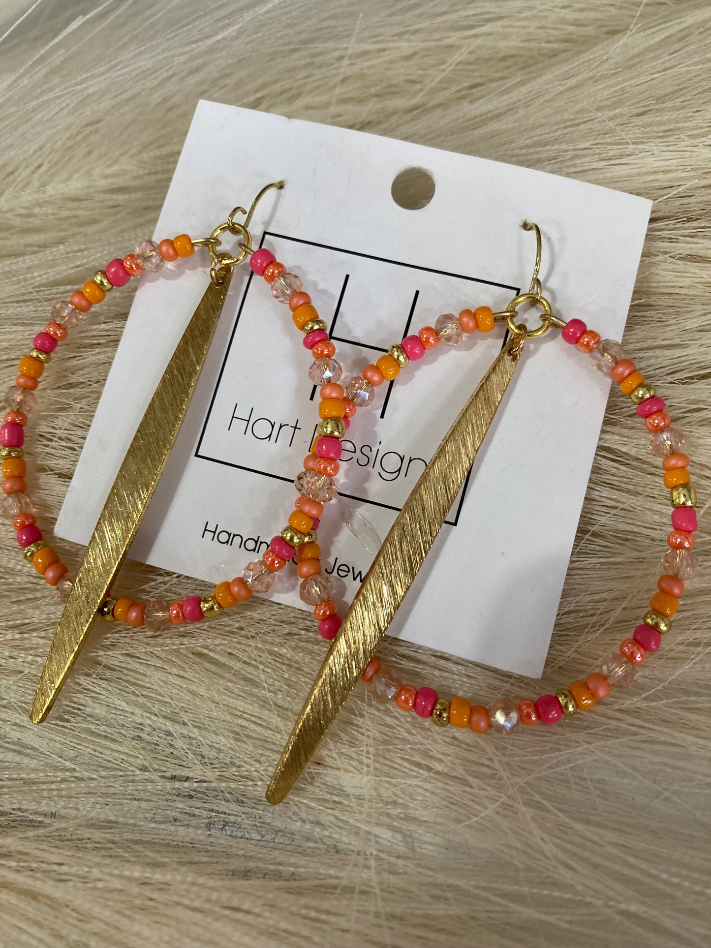 Sorbet Golden Stand Beaded Earrings