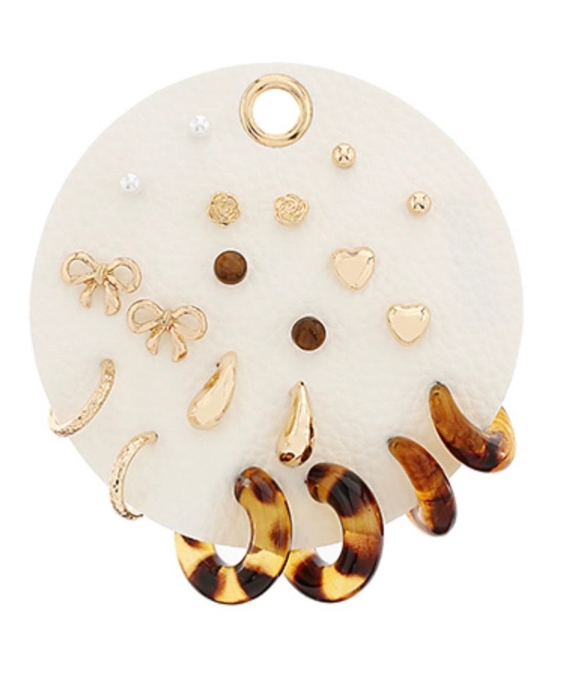 Heart & Multi Earring Set